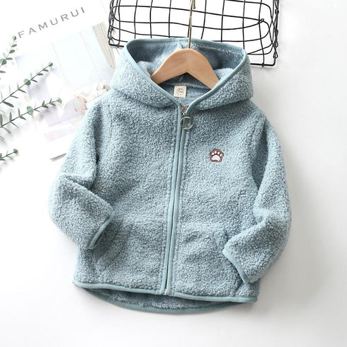 Flannel Hooded Cardigan Coat